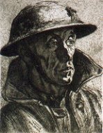 Engl�nder mit zerschossenem Stahlhelm, 1916