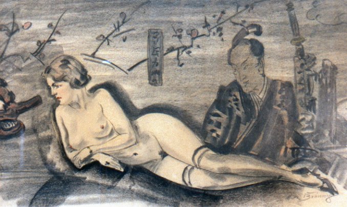 Akt mit Samurai, um 1930